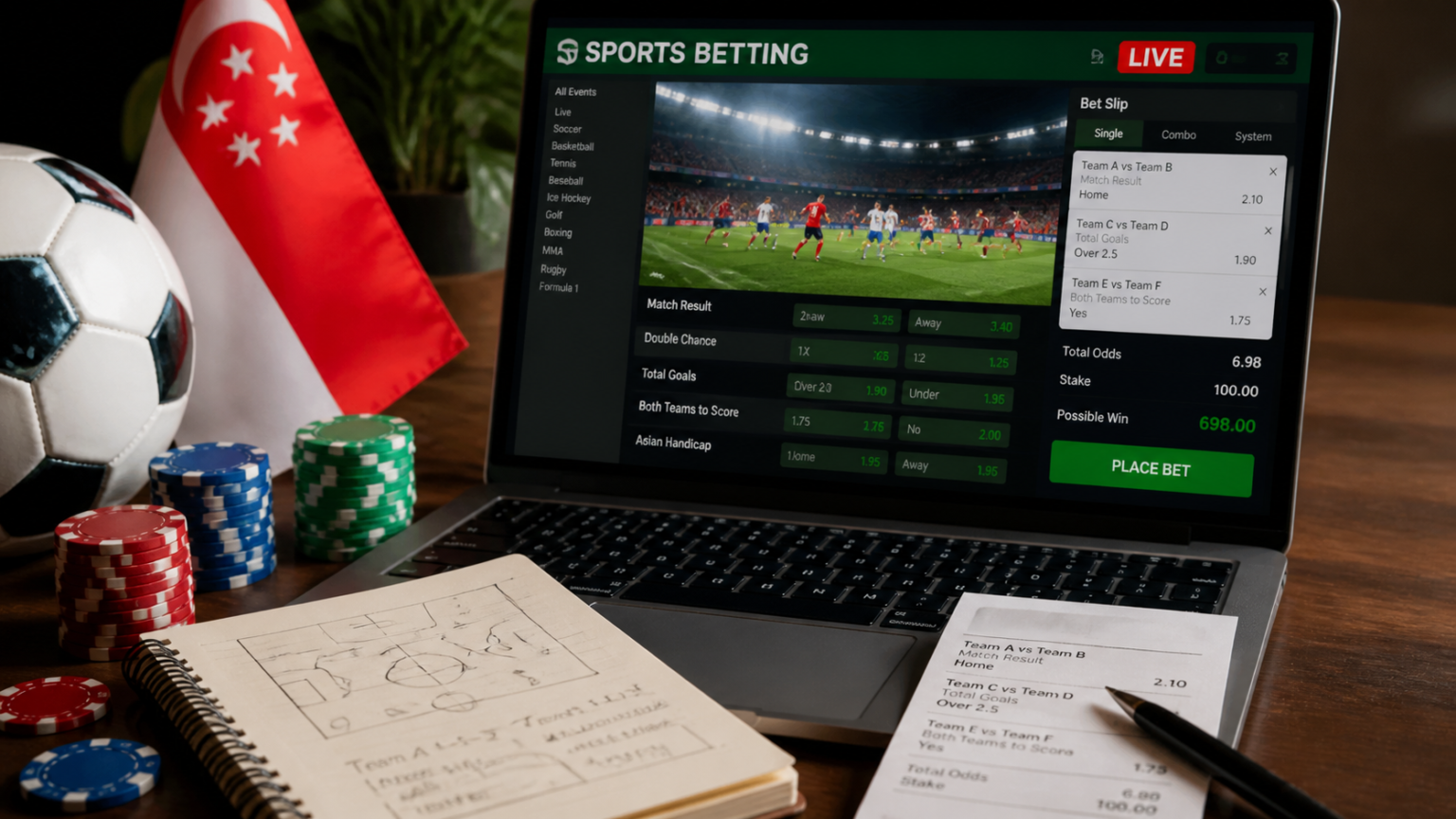 What separates a good betting site from a frustrating one: best sports betting sites Singapore Sports betting sites Singapore on a sportsbook screen with betting slip