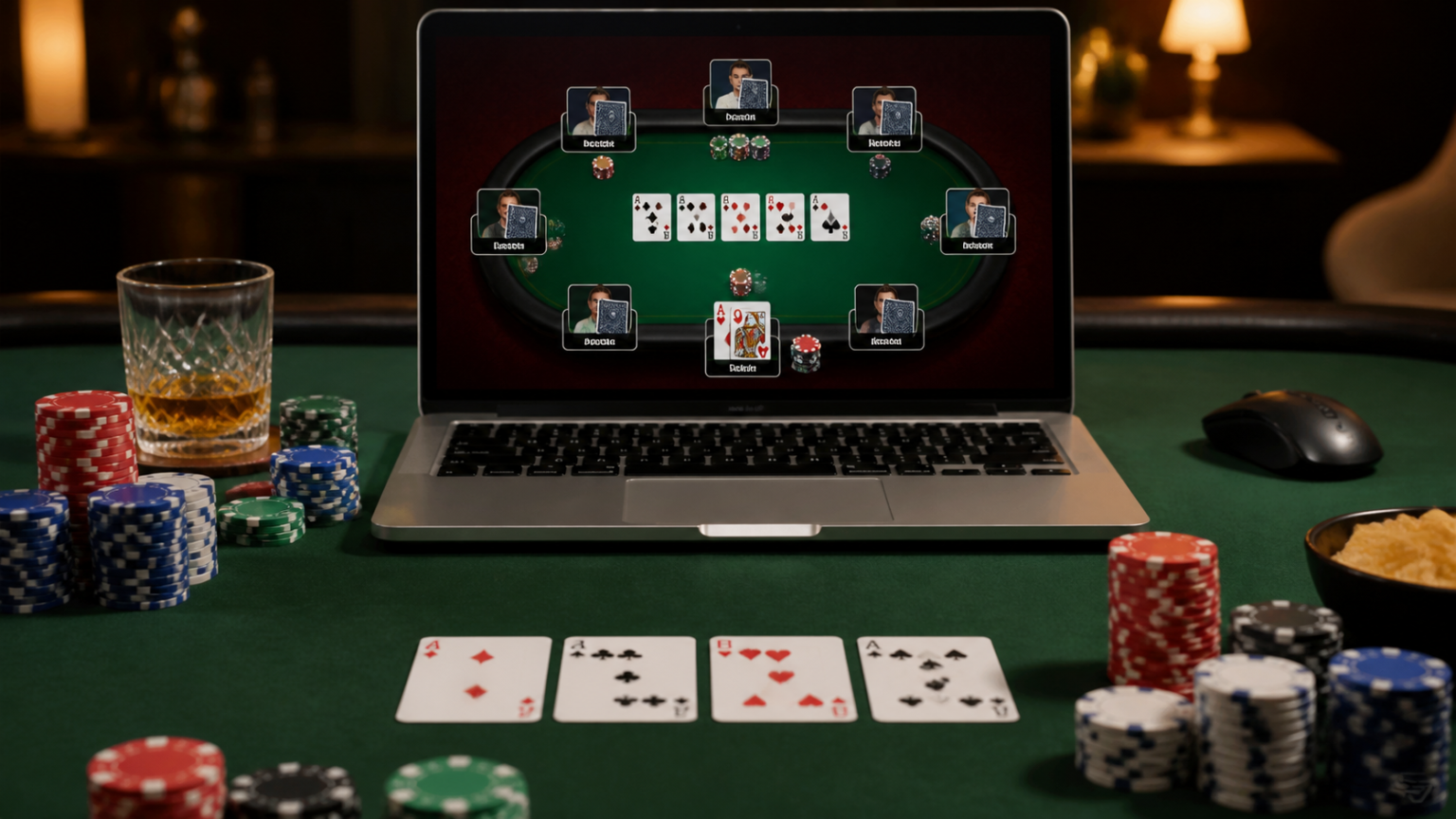 Poker chips and cards for online poker in Malaysia